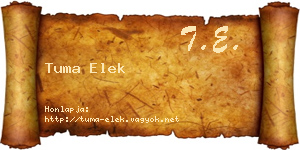 Tuma Elek névjegykártya